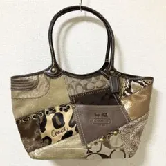 ☆極美品☆コーチ COACH 異素材 パッチワーク ショルダーバッグ