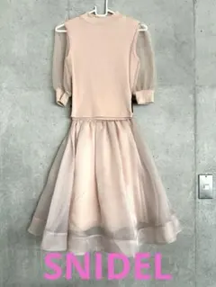 【Snidel】袖シアースリーブニット&ふんわりチュールスカートセットアップ