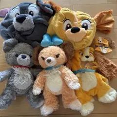 ディズニー　わんわん物語　レディ　トランプ　ユニベア　ファンキャップ　ポンチョ