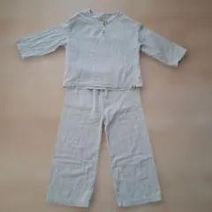 最終価格　淡い薄グリーン　ダブルガーゼ　パジャマ 120cm