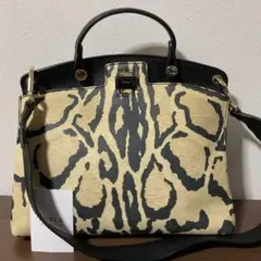 ☆開店セール☆使用数日 美品 フルラ レザー パイパールクス レオパードバッグ④