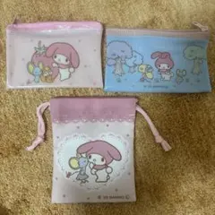 サンリオ マイメロディ フラットポーチ Sサイズ ミニ巾着 3点セット