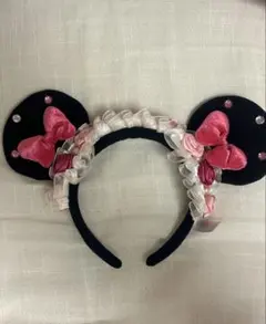ディズニー　ミニー　カチューシャ　薔薇　フリル　レース　リボン
