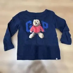 GAP クマプリント ネイビー長袖Tシャツ 12-18ヶ月