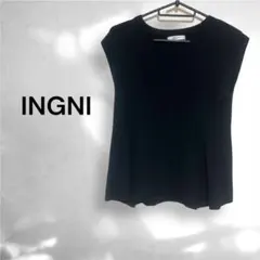 【INGNI】フレンチスリーブ ペプラムニット ブラック