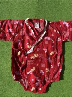 ベビー　子供ロンパース浴衣（甚平）　女の子　80cm 赤