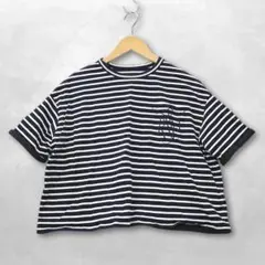 ロージーモンスター エンブロイダリー ボーダー ハーフスリーブトップス Tシャツのサムネイル