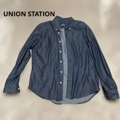 UNION STATION ダークブルー 長袖シャツ LL