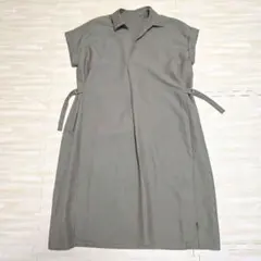 ロペピクニック サイドベルト フレンチスリーブ ワンピース カーキ M 38