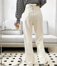 デニム パンツ ホワイト ワイド