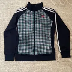 adidas ネイビー チェック柄 ジャージ M