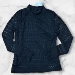 【UNRELISH】❤️新品タグ付き❤️ブラック　レース ハイネック 長袖トップスのサムネイル