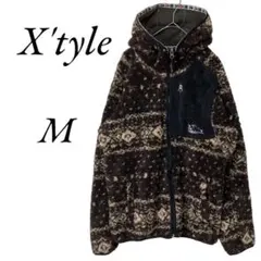 X'tyle ボアジャケット　フード付き　裏起毛　防寒　レーヨン　厚手生地