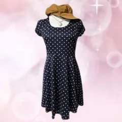 Y2K /平成　ネイビードッドワンピース