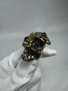 Alexander McQueen スカルリング 14号 ゴールド - メルカリ