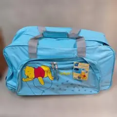 プーさん ボストンバッグ 大容量 水色 キャスター付 アミューズメント専用景品