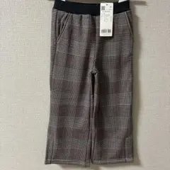 110サイズ チェック柄 ロングパンツ/裏シャギー/スウェットパンツ/長ズボン