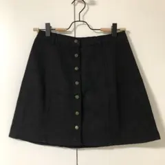 【美品】Forever21 デニム ミニスカート 台形 ミニ丈 黒 ブラック