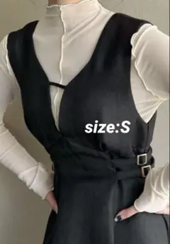 【ジュノア】JUNOAH ヘリンボーンサイドベルトタイトジャンパースカート