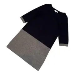 【美品】MICHEL KIEIN ワンピース ネイビー＆グレー 38