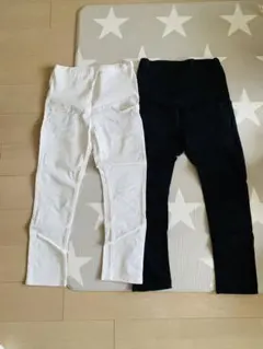 マタニティパンツ サイズ ホワイト・ブラック