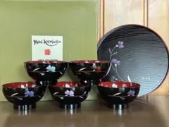 Yumi Katsura 汁椀セット 5個と盆1枚