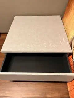 グレー センターテーブル 引き出し付き