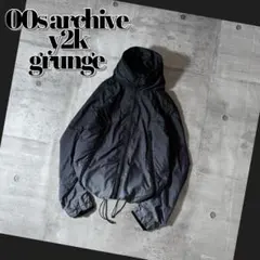 00s グラデーション ナイロンジャケット 短丈 ドローコード ボリュームネック