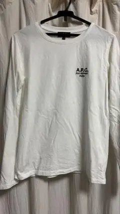 A.P.C. ロゴ入り長袖Tシャツ ホワイト