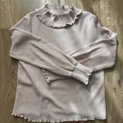 【美品】ワッフル生地　長袖　トップス