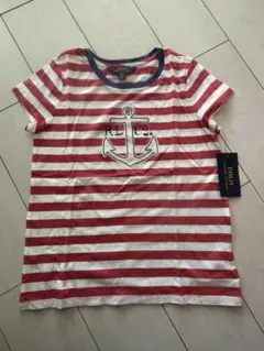 【新品未使用】POLO RALPH LAUREN 赤白ストライプTシャツ