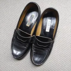HARUTA ブラックレザー ローファー