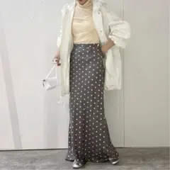 EDIT.FOR LULU ドットスカート　シルク　38サイズ　フレアスカートのサムネイル