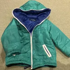 フード付き緑色ダウンコート　mou jonjon