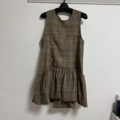 maison special チェック　バルーン　チュニック　ワンピース