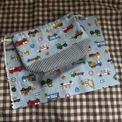 はたらく車　お弁当袋＆ランチョンマットセット　水色