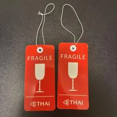FRAGILE TAG タイ国際航空　Thai Airways 2個セット