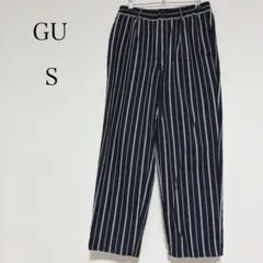 ジーユー シェフパンツ ストライプ柄 ワイド ユニセックス ウエストゴム【S】