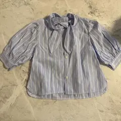 petit main 水色ストライプ ブラウス 90サイズ