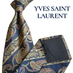 極美品 高級メリノウールスーツ Yves Saint Laurentネクタイ 極美品 高級メリノウールスーツ Yves Saint Laurentネクタイ