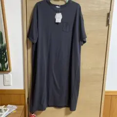 グレー ロングワンピース