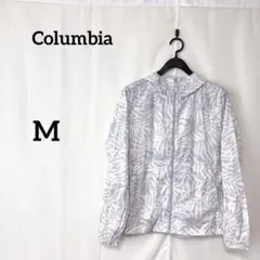 Columbia 【M】トップス スポーツ ウィンドブレーカー 白 グレー 葉柄