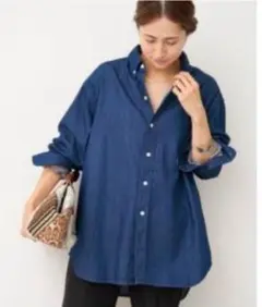 デニム ボタンダウンシャツ