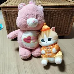 ケアベアと杏仁猫のぬいぐるみセット