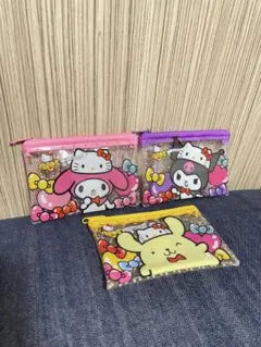 マイメロディ クロミ ポムポムプリン フラットポーチ