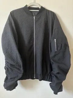 【春物アウター】 ブルゾン　黒　M オーバーサイズ