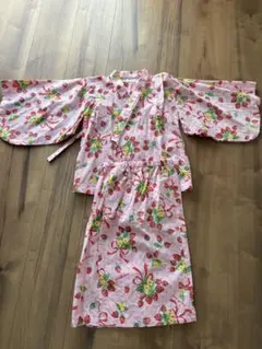 combi mini イチゴ柄×リボン柄 セパレート浴衣 110