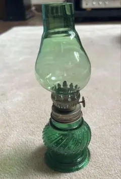 北一硝子 KITAICHI GLASS オイルランプ 青ガラス レトロ - メルカリ