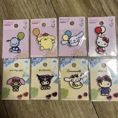 サンリオワッペンシール　日焼けキティ　マイメロ　クロミ　ポムポムプリン　シナモン