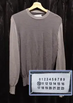 メゾンマルジェラ 24AW チャコールグレー 畦編みニット - メルカリ
